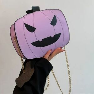 Hot Topic Pink Purple Pumpkin Crossbody Bag Halloween Jack O Lantern
